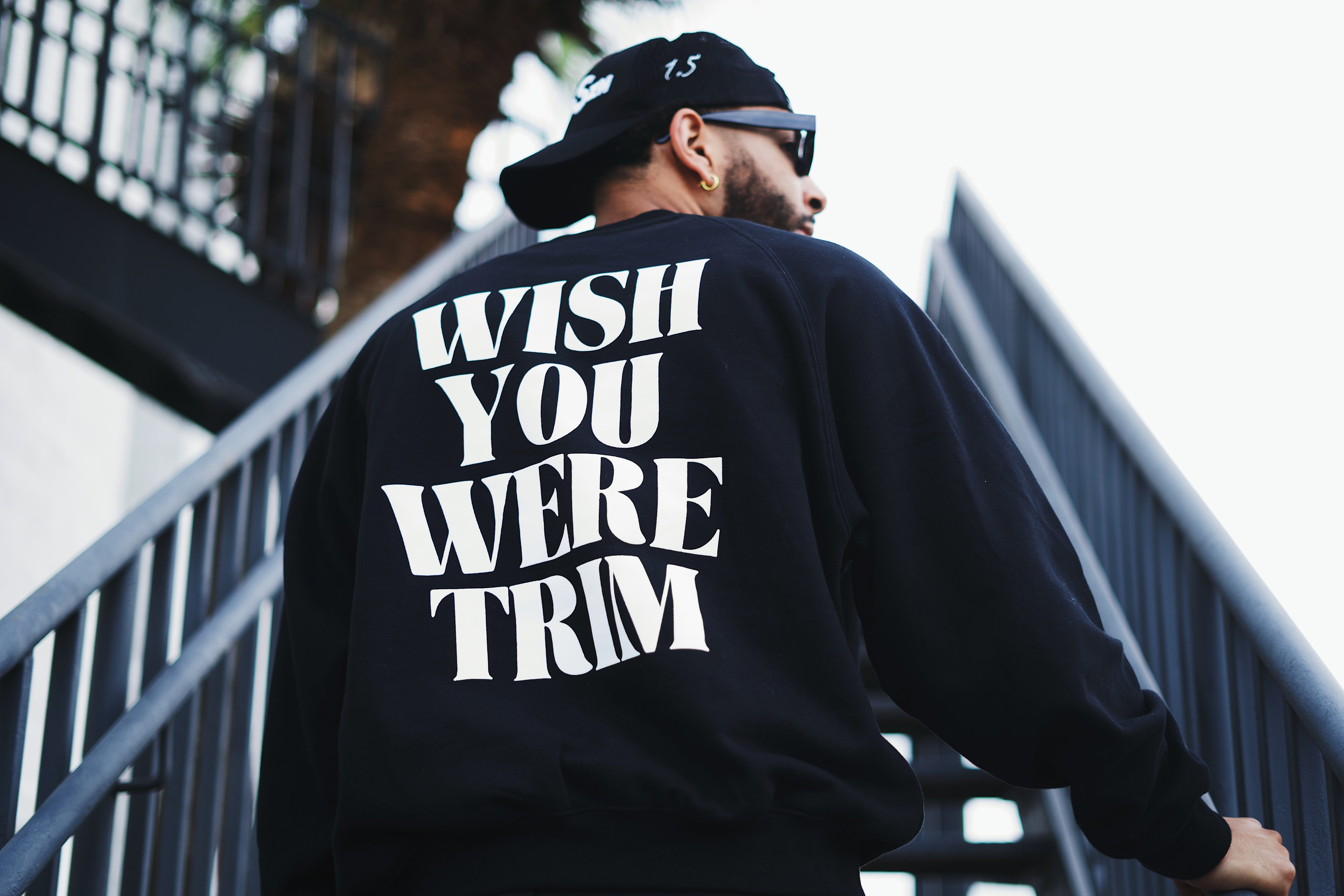 Black & White Remain Trim Crewneck Sweatshirts