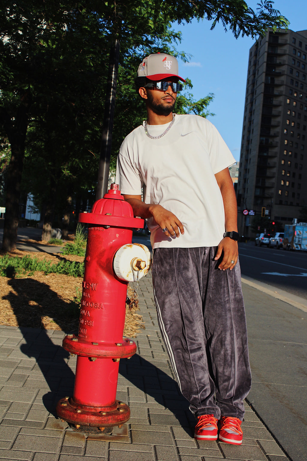 Gray and Red w/ White Double F "Crow" Hat