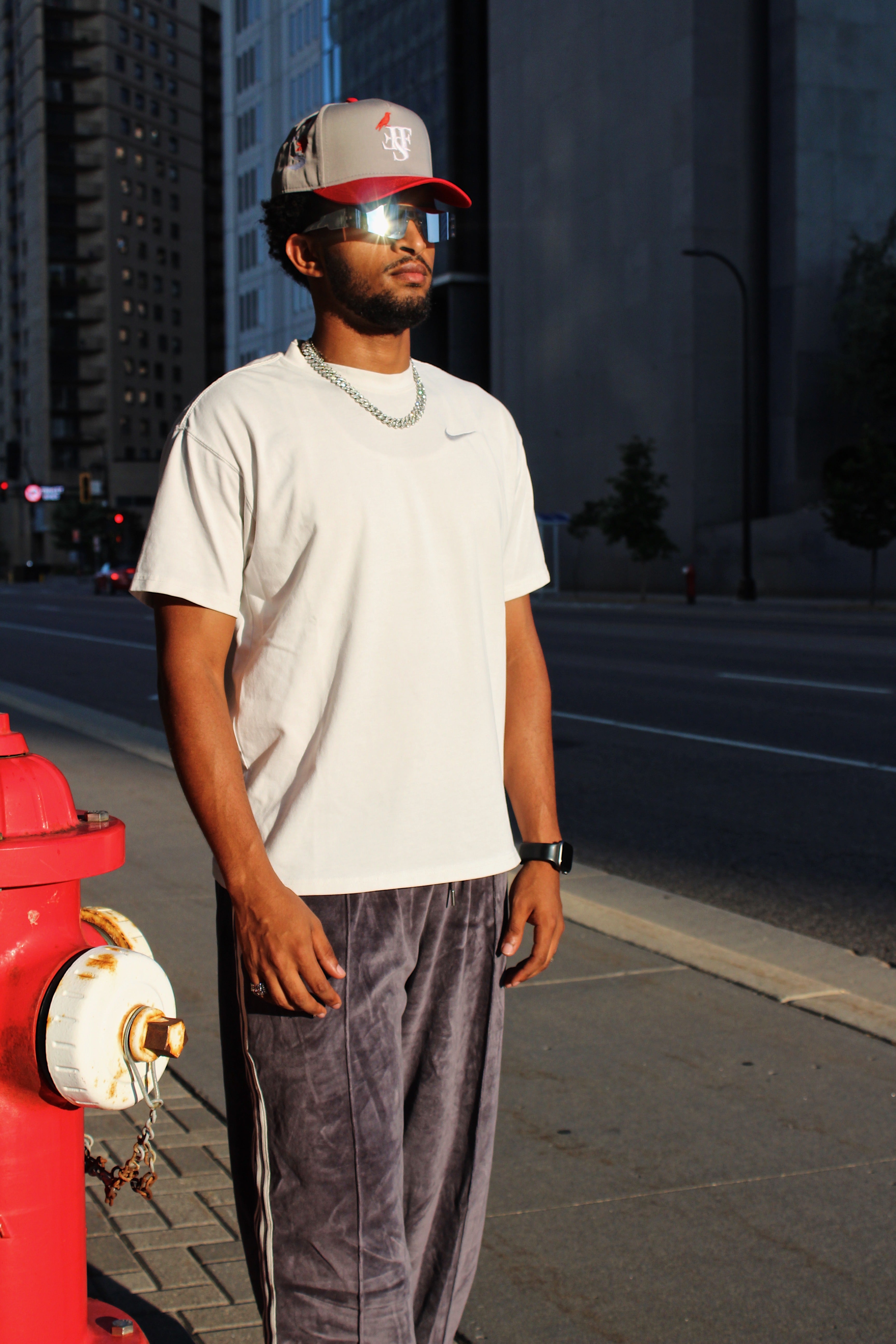 Gray and Red w/ White Double F "Crow" Hat