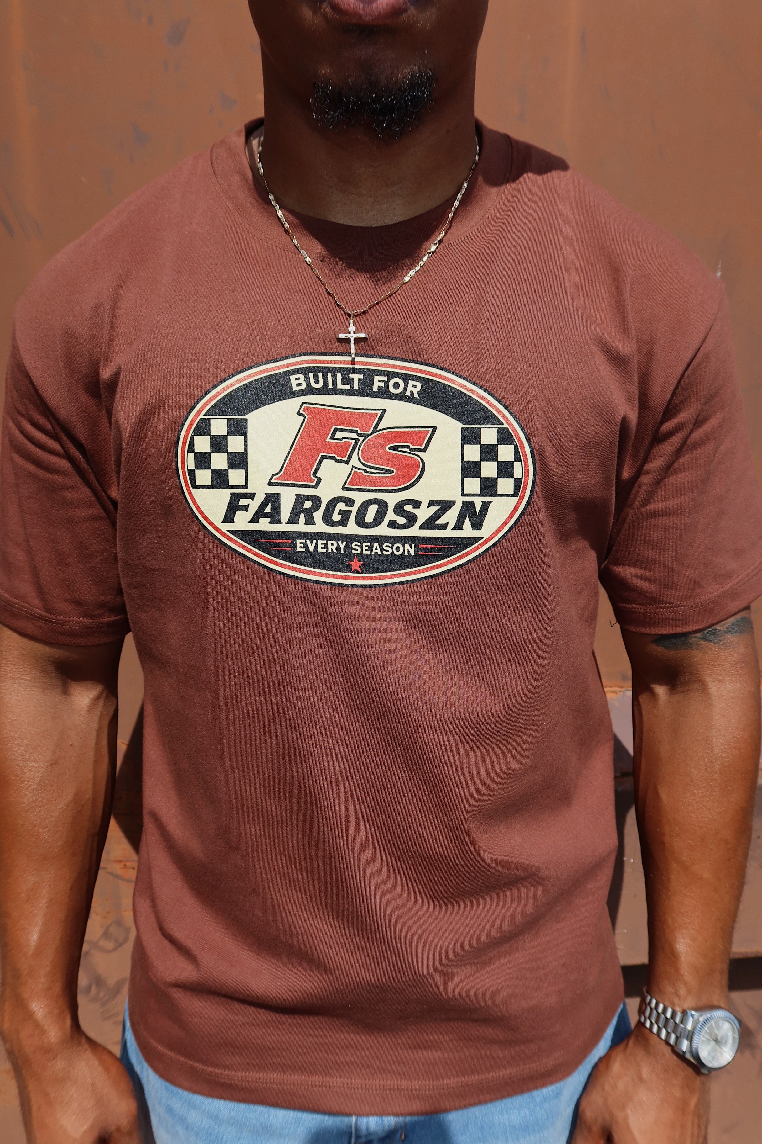 Brown Fargoszn Racer Tees