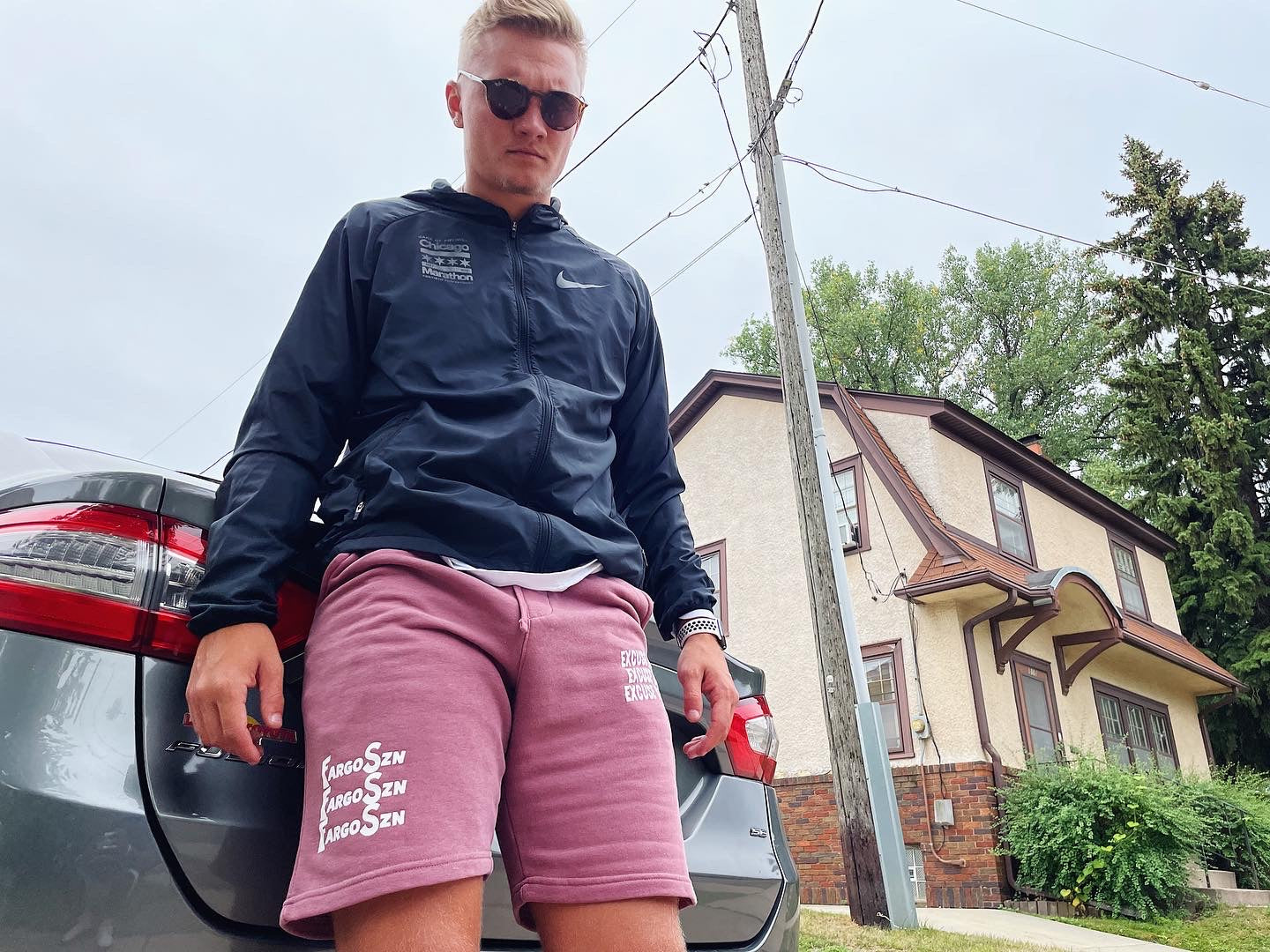 Pigment Maroon Fargoszn Sweatshorts